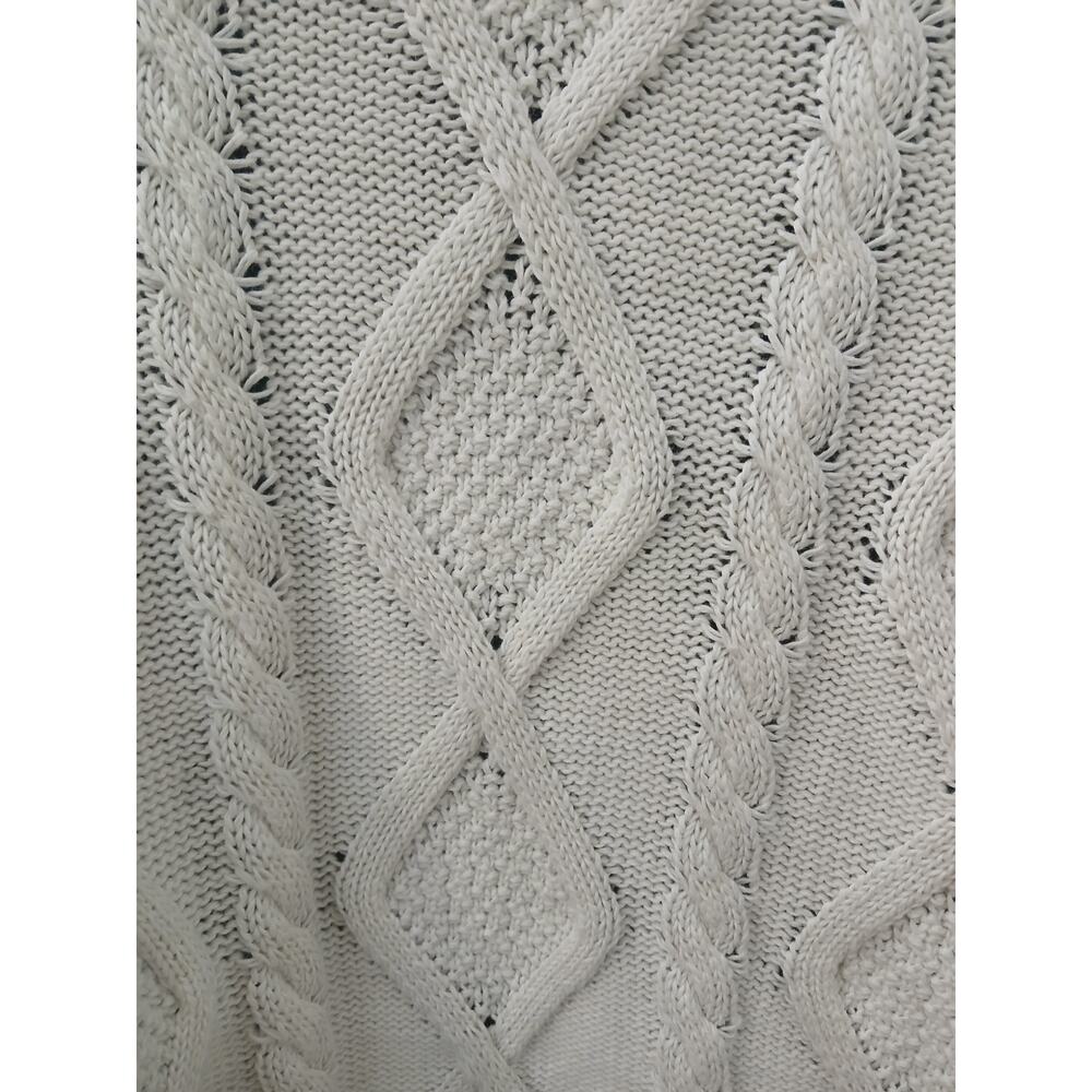 Lucky Brand Cozy Off White Cable Knit Cardigan Buttons sz XL - Picture 7 of 11
